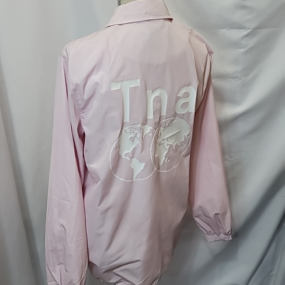 RARE* NWOT TNA Worldwide Rain Jacket Long Snap Button Pastel Pale - Picture 4 of 8